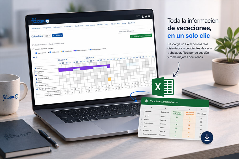 Nova funcionalitat a Fitxem: descarrega l’Excel de vacances dels teus treballadors