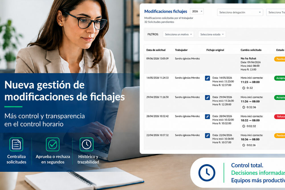 Nova secció per gestionar modificacions de fitxatges a Fitxem